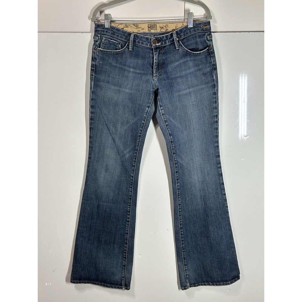 GoldSign Desire Jeans Womens Sz 30 Low Flare Distressed w Stretch USA Made Y2K